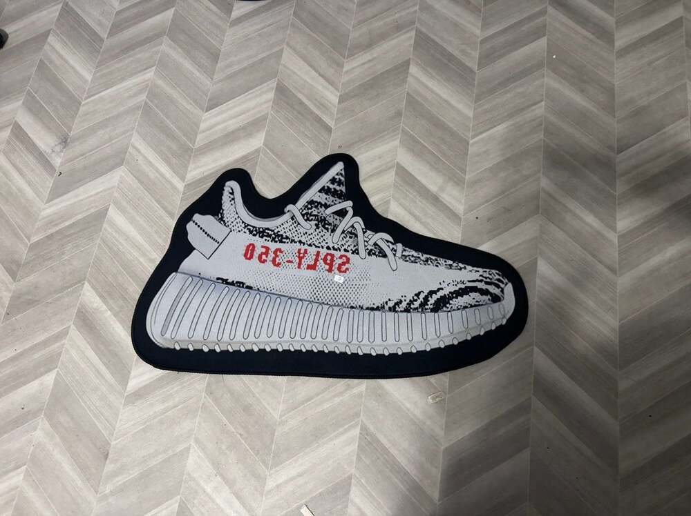 Adidas Yeezy Boost 350 V2 Zebra Sneaker Shaped Area Rug